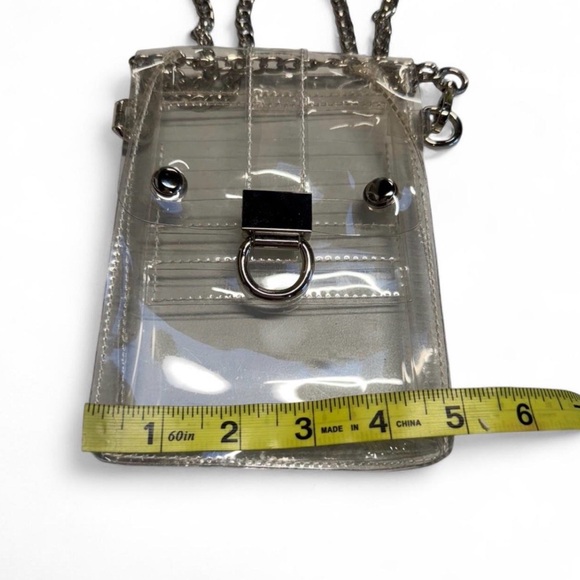 Clear Shoulder Purse Bag Concert Stadium Event Going Out Chain Silver Rave Event - Picture 5 of 5